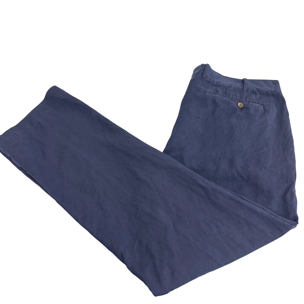 Polo Ralph Lauren Linen Silk Blend Pants Mens 38W x 30L Dark Navy Lightweight